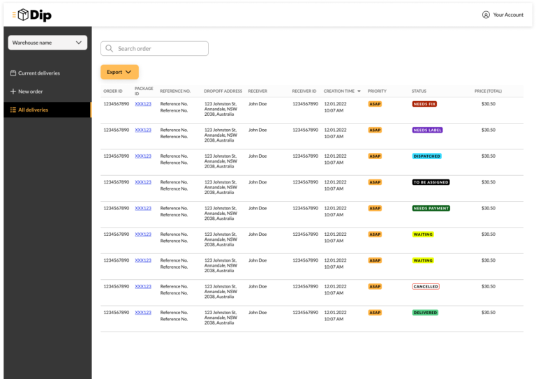 Delivery Platform development