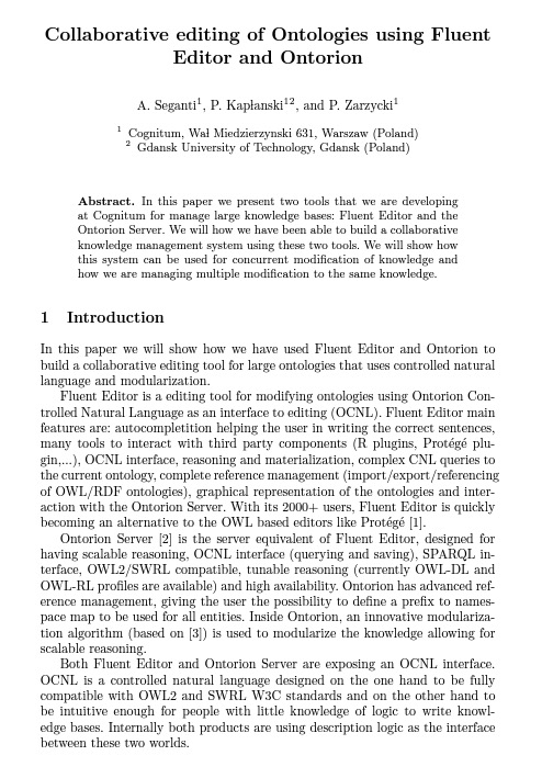 Collaborative editing of Ontologies using Fluent Editor and Ontorion - Cognitum Software House